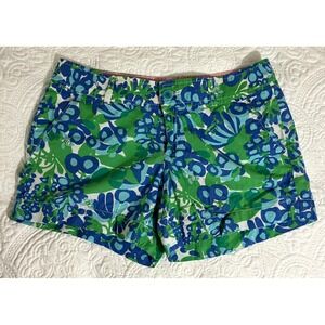 Lilly Pulitzer Women's 100% Cotton Floral Print Shorts Size 8 Preppy Cottagecore